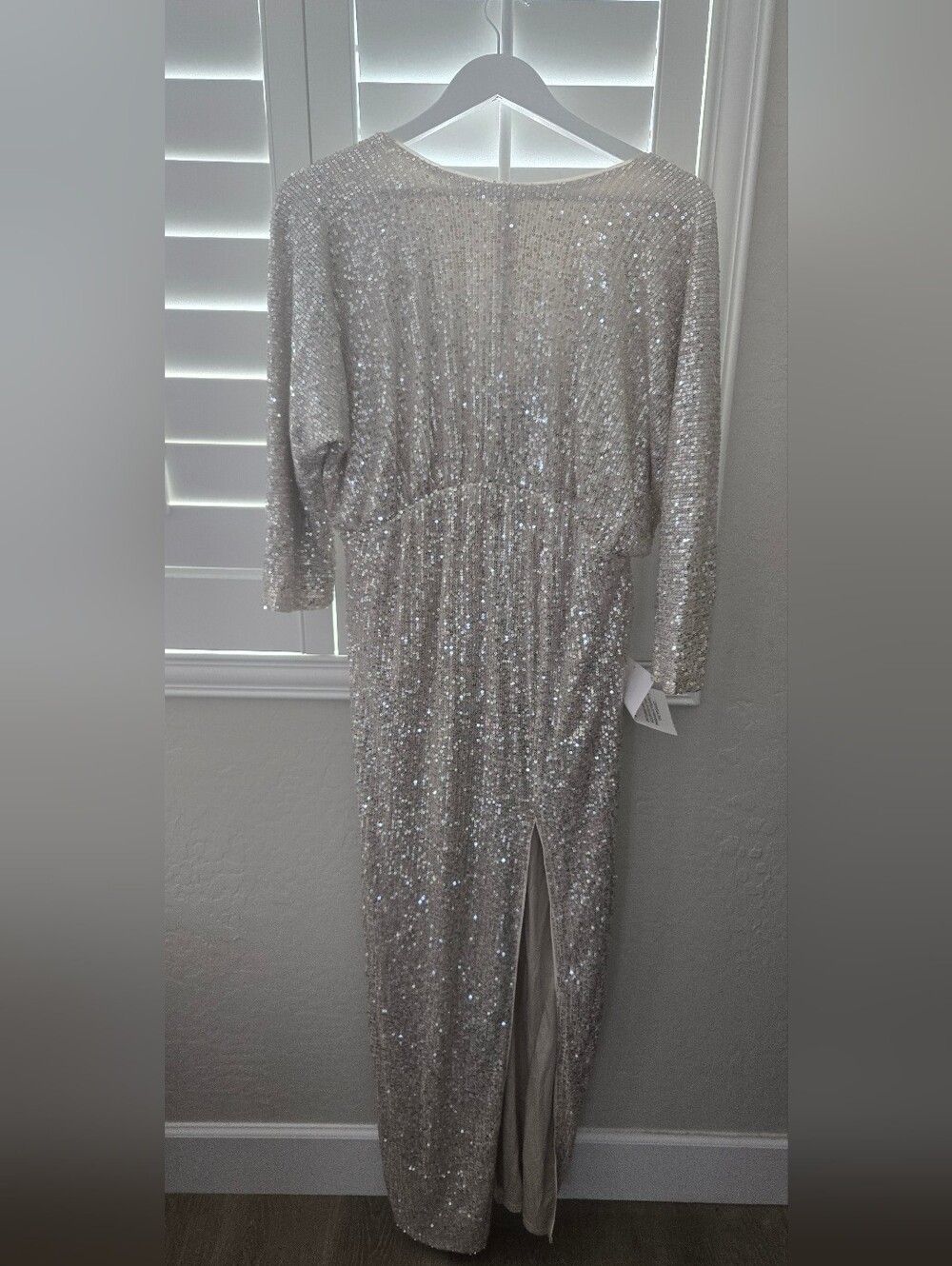 TFNC Silver Sequin Maternity Maxi Dress